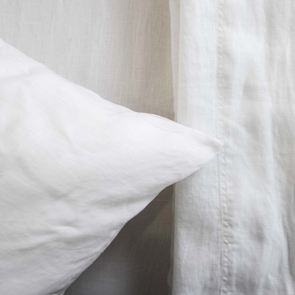 JUEGO DE SABANAS 2 PLAZAS LINO BLANCO PURE