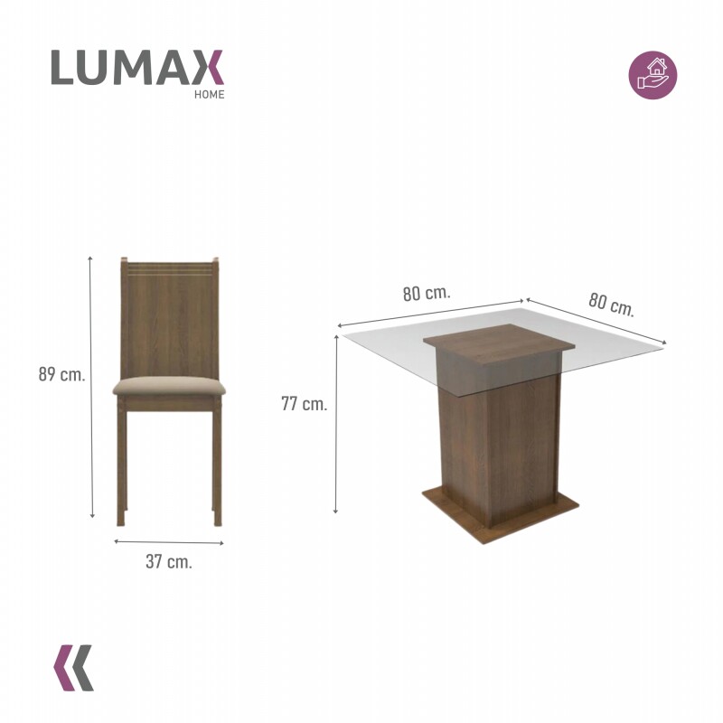 Juego de comedor con mesa de vidrio y 4 sillas rústicas Juego de comedor con mesa de vidrio y 4 sillas rústicas