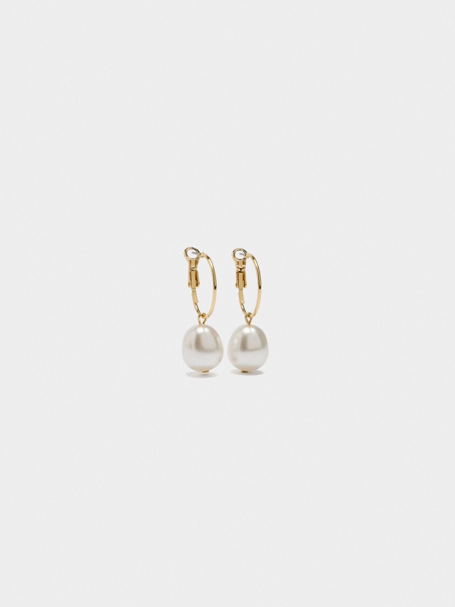 Aros Con Perlas blanco