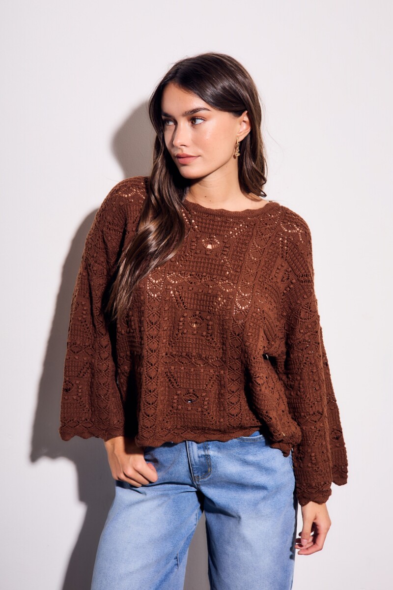 Sweater Textura Chocolate