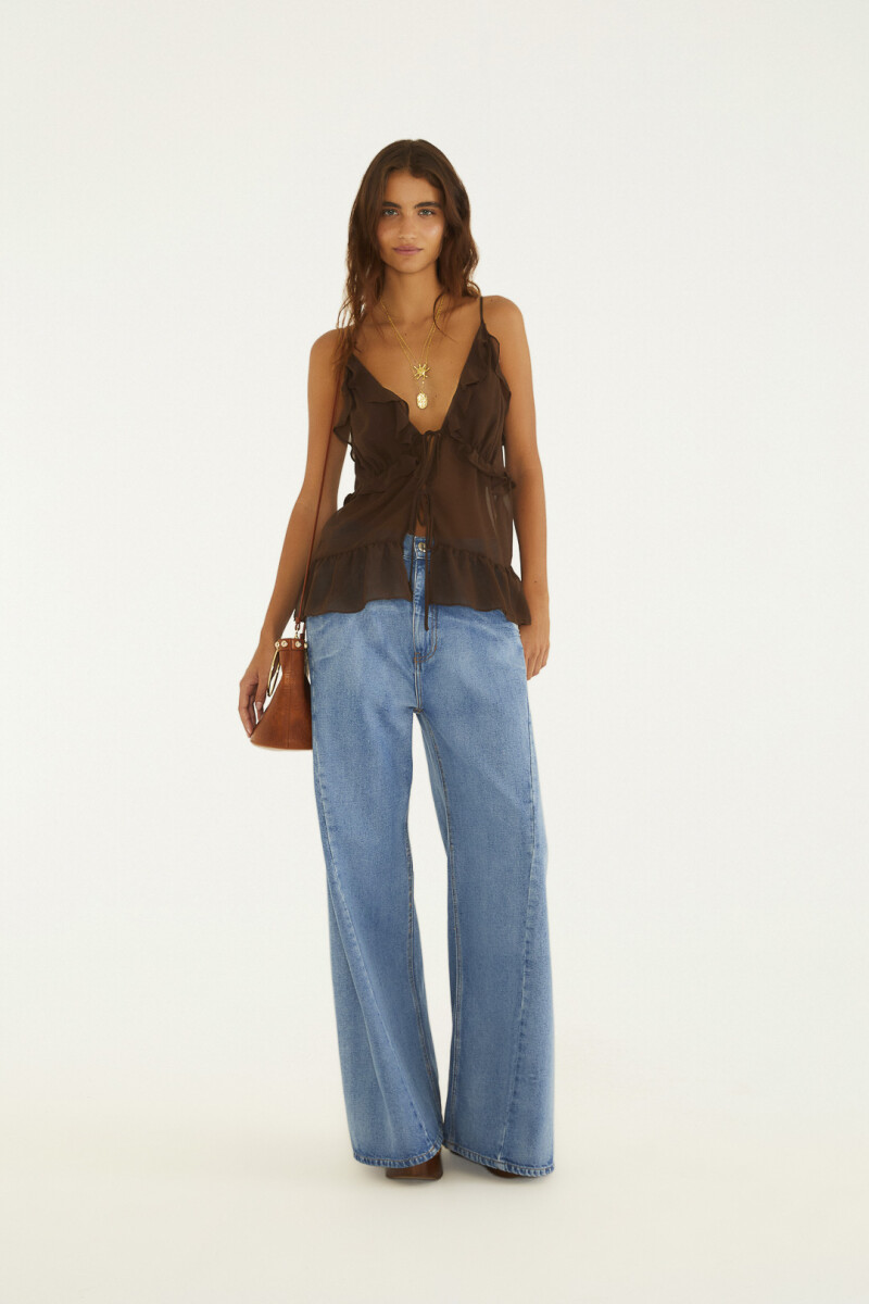 BLUSA VOLADOS Marron