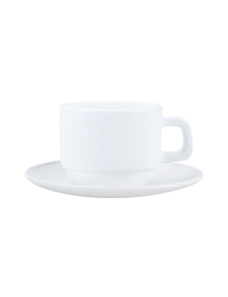 TAZA DE CAFE 190ML C/PLATO OPALINA BLANCO TAZA DE CAFE 190ML C/PLATO OPALINA BLANCO