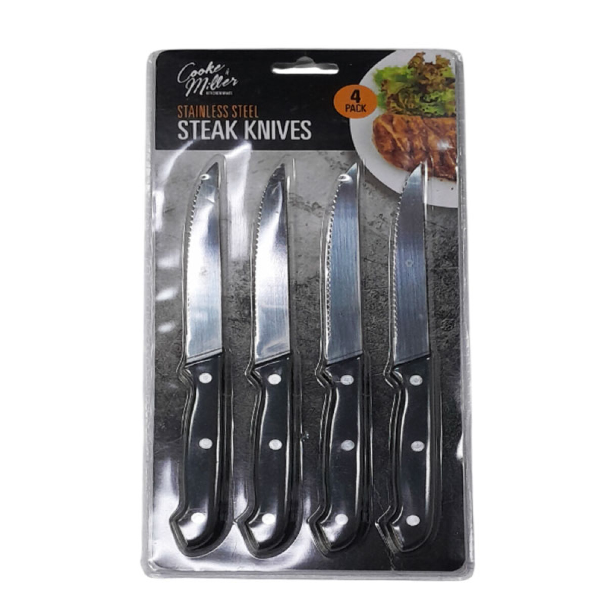 Set de cuchillos x4 unidades acero inoxidable 21cm - Set De Cuchillos X4 Unidades Acero Inoxidable 21cm 