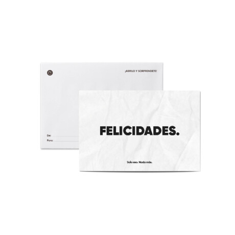 Tarjeta minimal con sobre "Felicidades" Sc