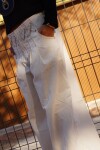 Cross Pants Vaquero Blanco