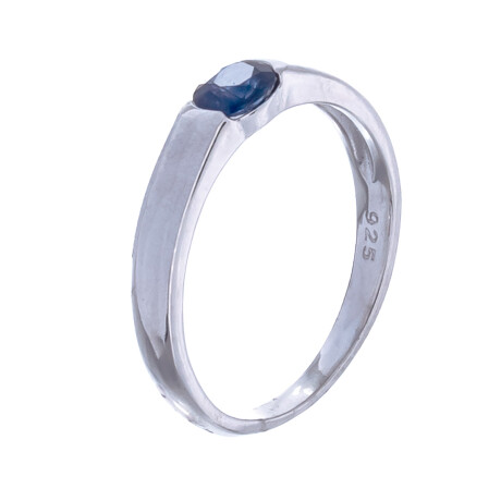 Anillo de Plata rodinada y zafiro Natural Anillo de Plata rodinada y zafiro Natural