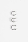 Set de tres earcuff texture plateado