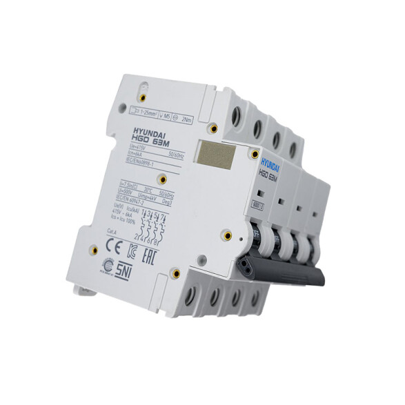 Llave térmica HGD63-M din 4P 63A 6kA HY1863M