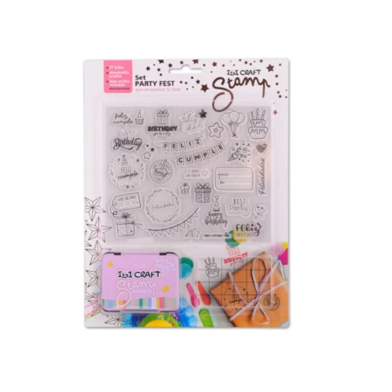 Sellos Cristal Base y Almohadilla Party- Ibi craft Sellos Cristal Base Y Almohadilla Party- Ibi Craft