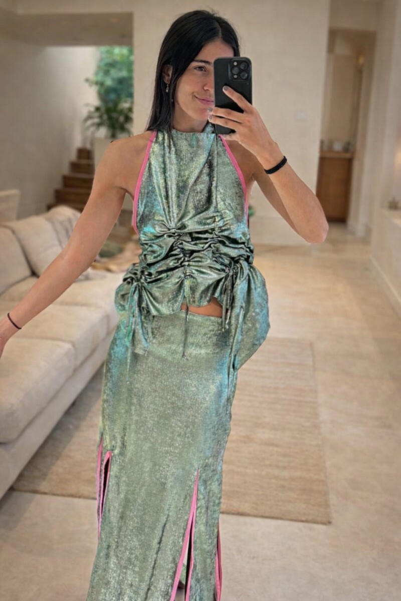 Guest Skirt - Verde Salvia / Rosa 