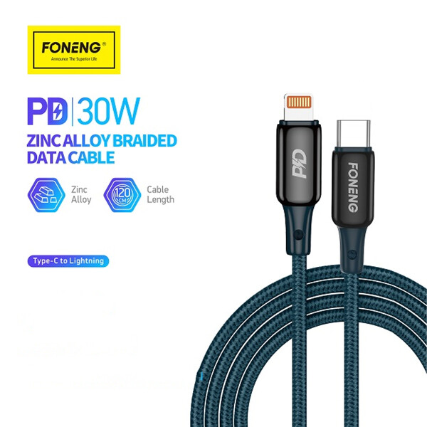 Cable De Datos Foneng X87 Usb Tipo C A Lightning CABLE FONENG X87 TIPO IPHONE