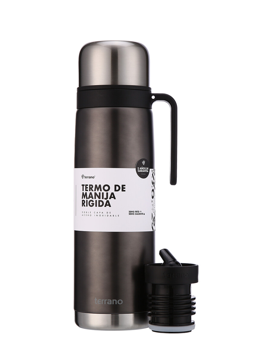 Termo 1Lt. Premium Manija Rigida - Negro Metalizado 