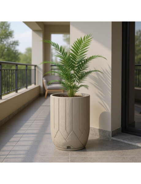 MACETA VALENCIA ARENADA 34X55 BEIGE EFECTO PIEDRA MACETA VALENCIA ARENADA 34X55 BEIGE EFECTO PIEDRA