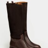 Bota caña alta New ascot en gamuza Marron
