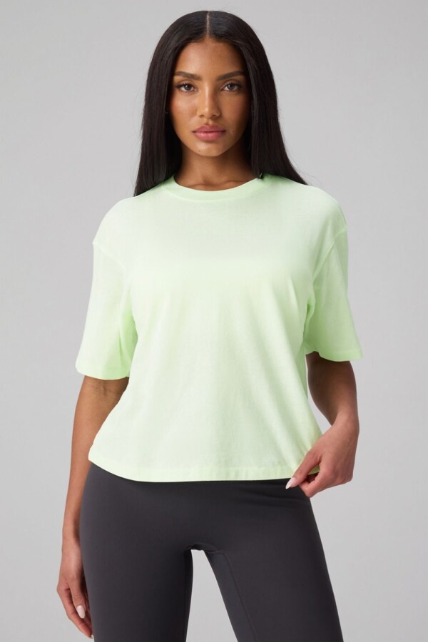 Polo Cotton Boxy Tee Mujer Neo Lime