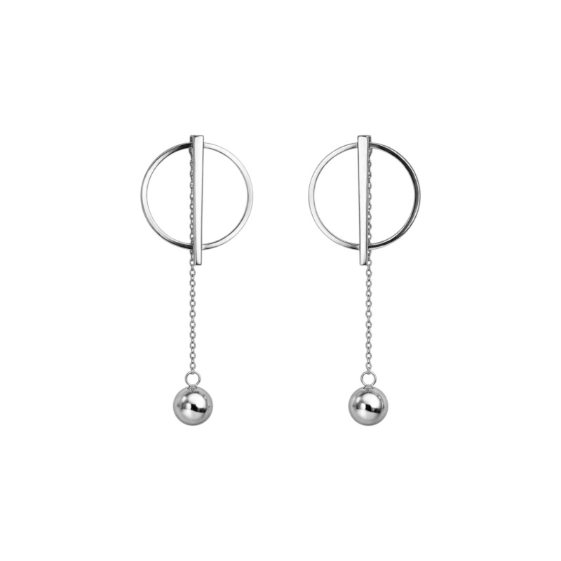 Caravanas Colgante Bola / Circulo - Plata 925 - CA4195 sinpiedra
