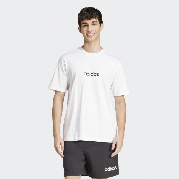 Remera Adidas Essentials Linear Single Blanco