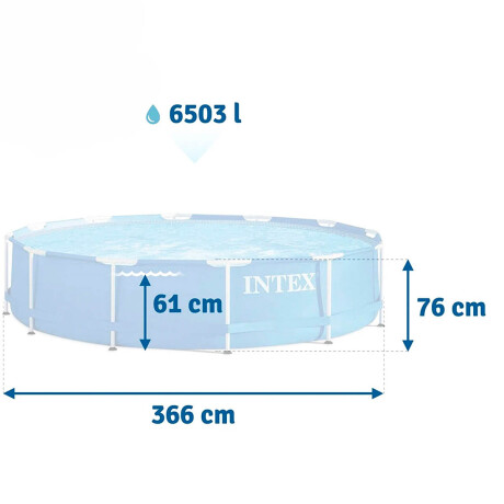 Piscina Intex Estructural 6503 L 366cm x 76cm + Bomba Azul