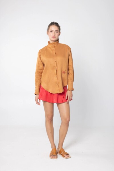 CAMISA OTA LINEN Camel