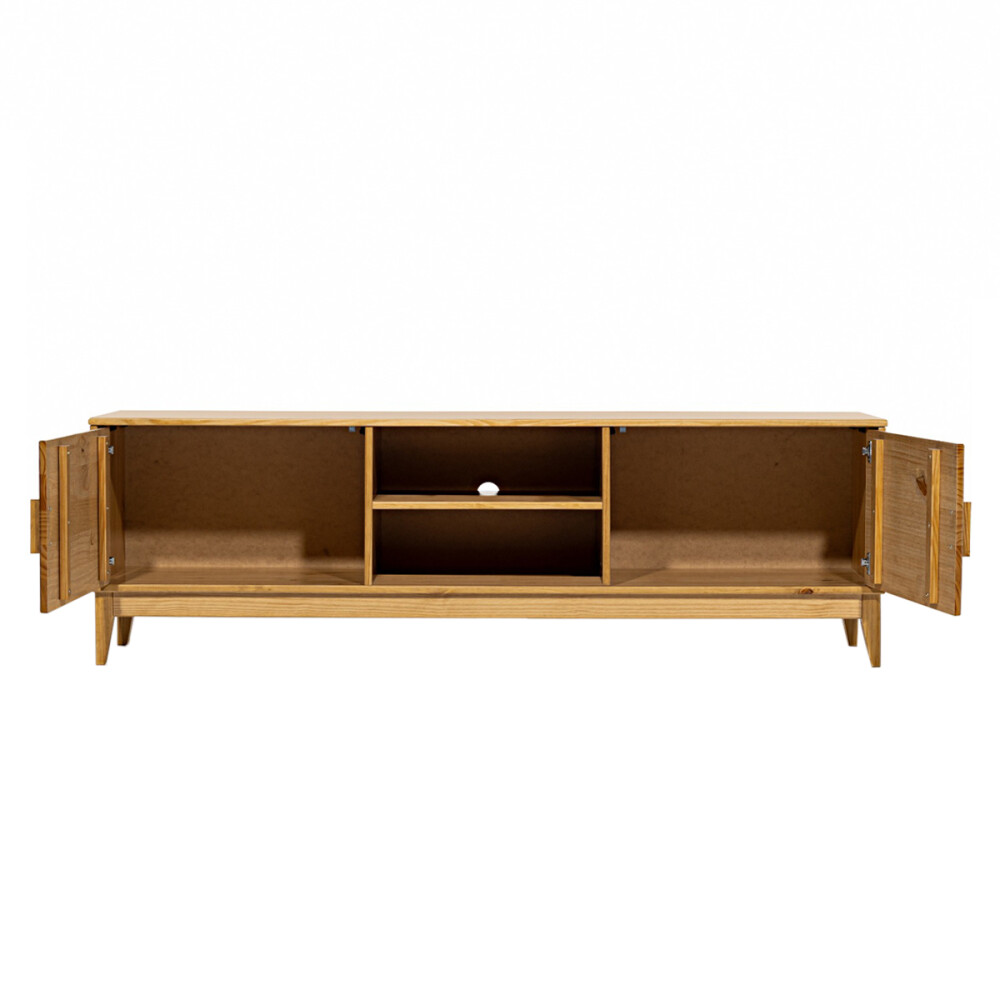Rack para tv - Madera maciza - 2 Puertas Marrón