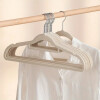 Set 10 Perchas de terciopelo antideslizante crema