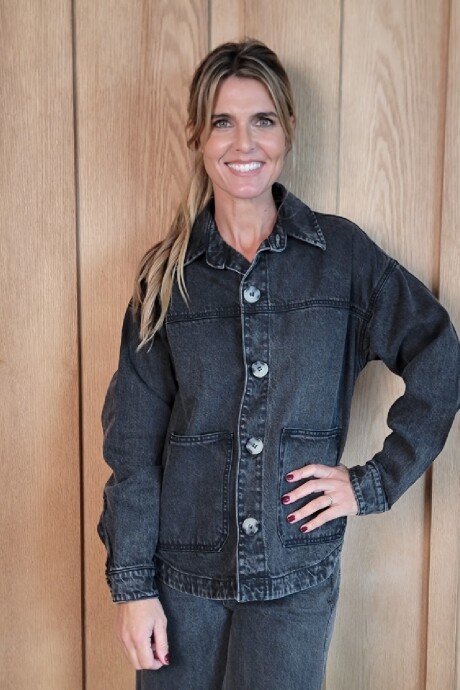 Sobrecamisa Josefina Denim Negro Picado
