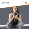 Mancuerna Fija Hexagonal Recubierta Mango Acero Lumax 17.5KG Negro