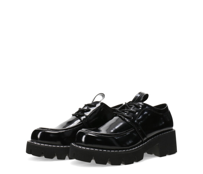 Zapato mocasín TOKYO con taco y plataforma acordo Black