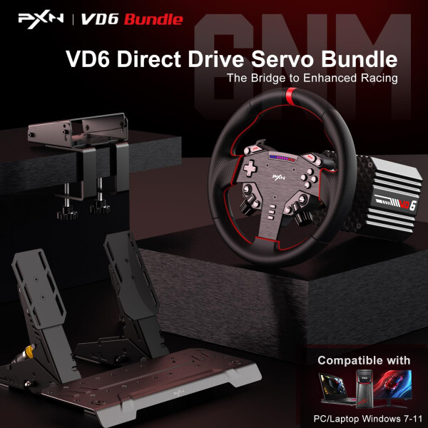 Volante Pedales Soporte Pxn Vd6 Bundle Gamer BUNDLE PXN VD6 VOLANTE + FRENO + MONTURA