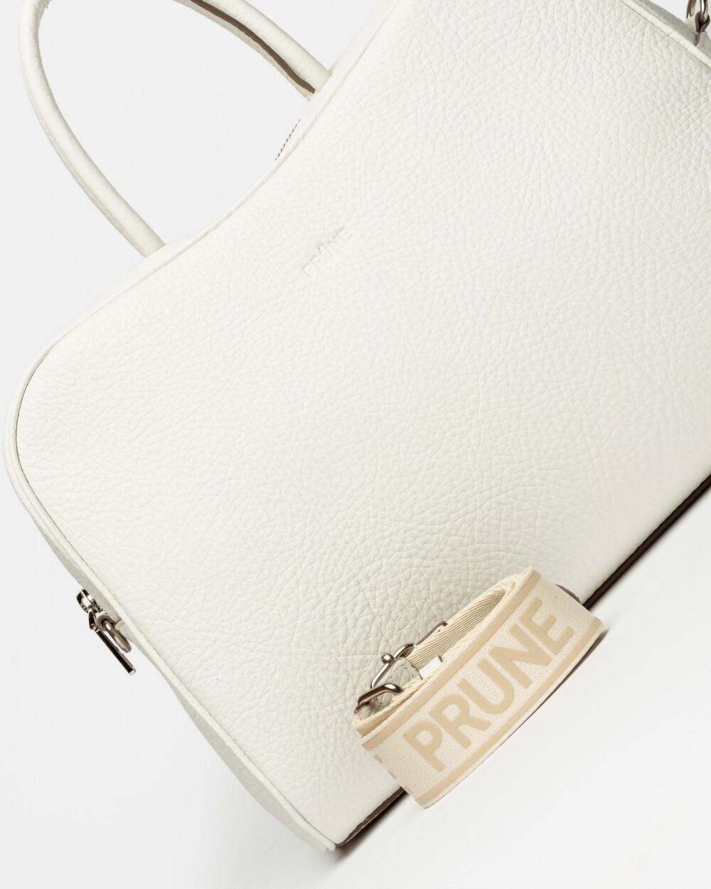 Cartera de mano The Club en cuero graneado Blanco