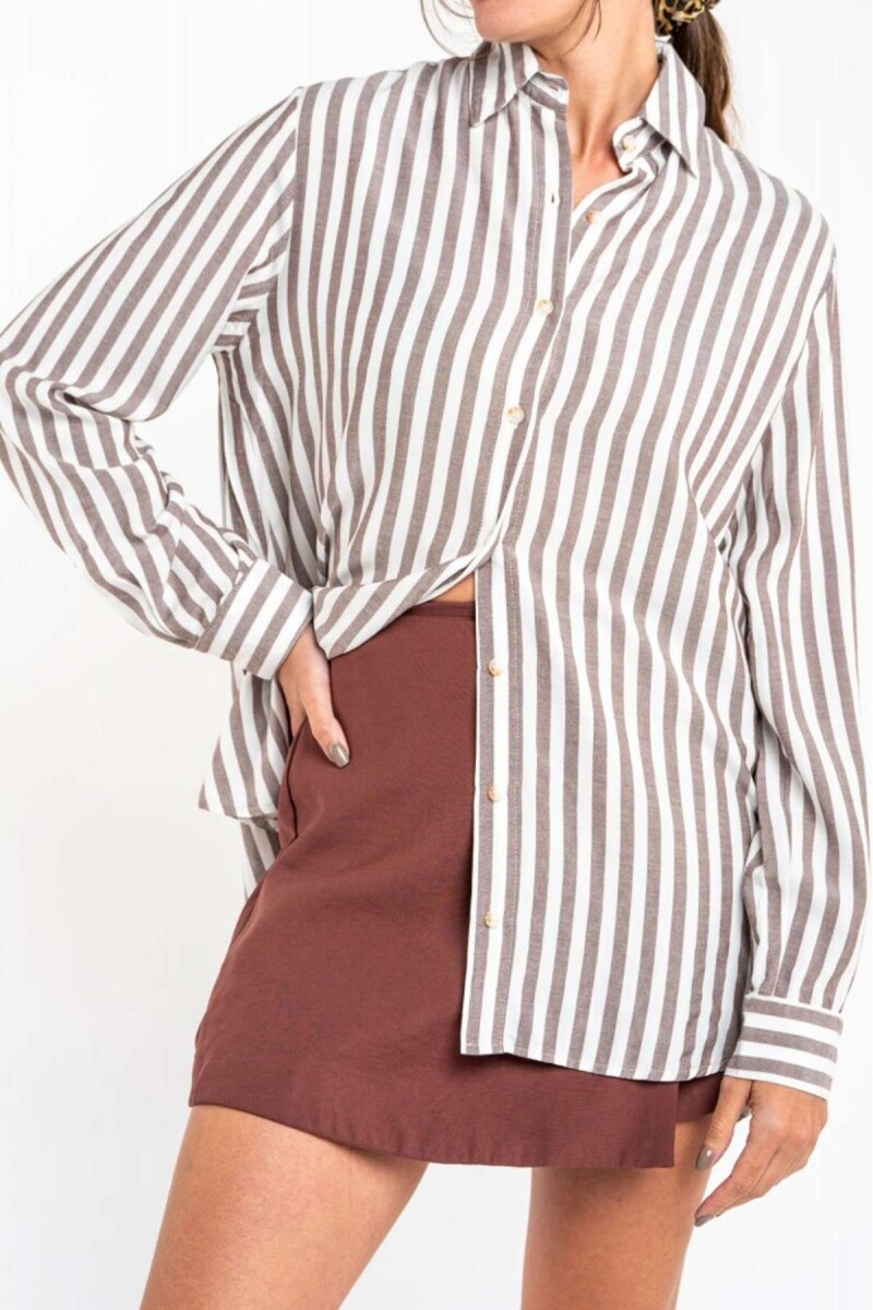 Blusa Raya Negra Y Cruda - Cafe 