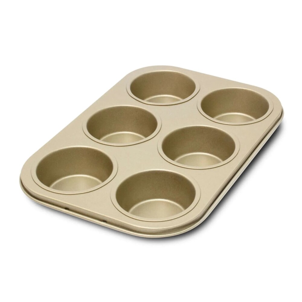 MOLDE ILKO ANTIADHERENTE PARA MUFFINS DORADO MOLDE ILKO ANTIADHERENTE PARA MUFFINS DORADO