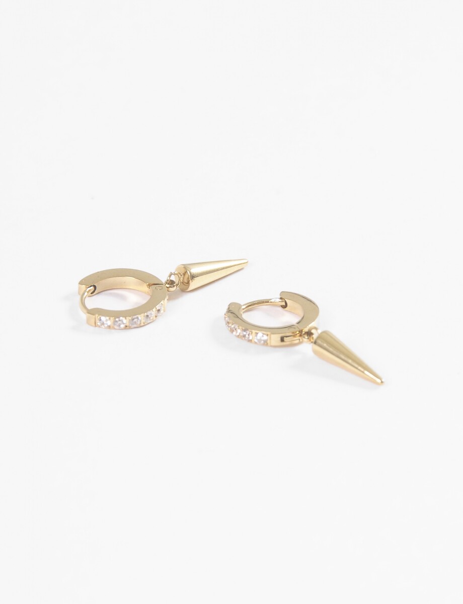 Aros strass dije cónico - dorado 