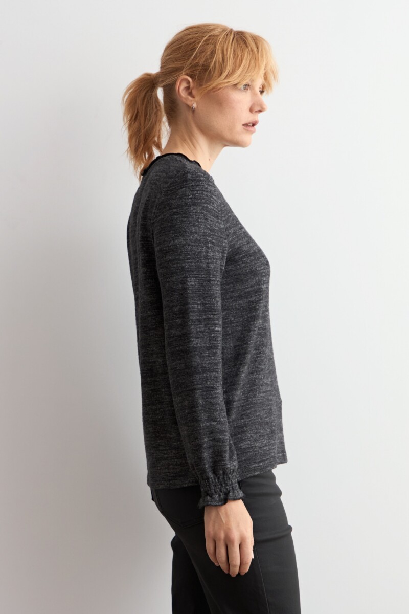 Media polera texturada gris melange