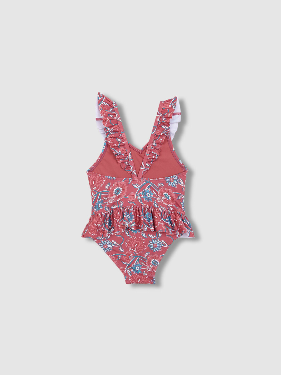 Bañador Estampado Flores Piedra