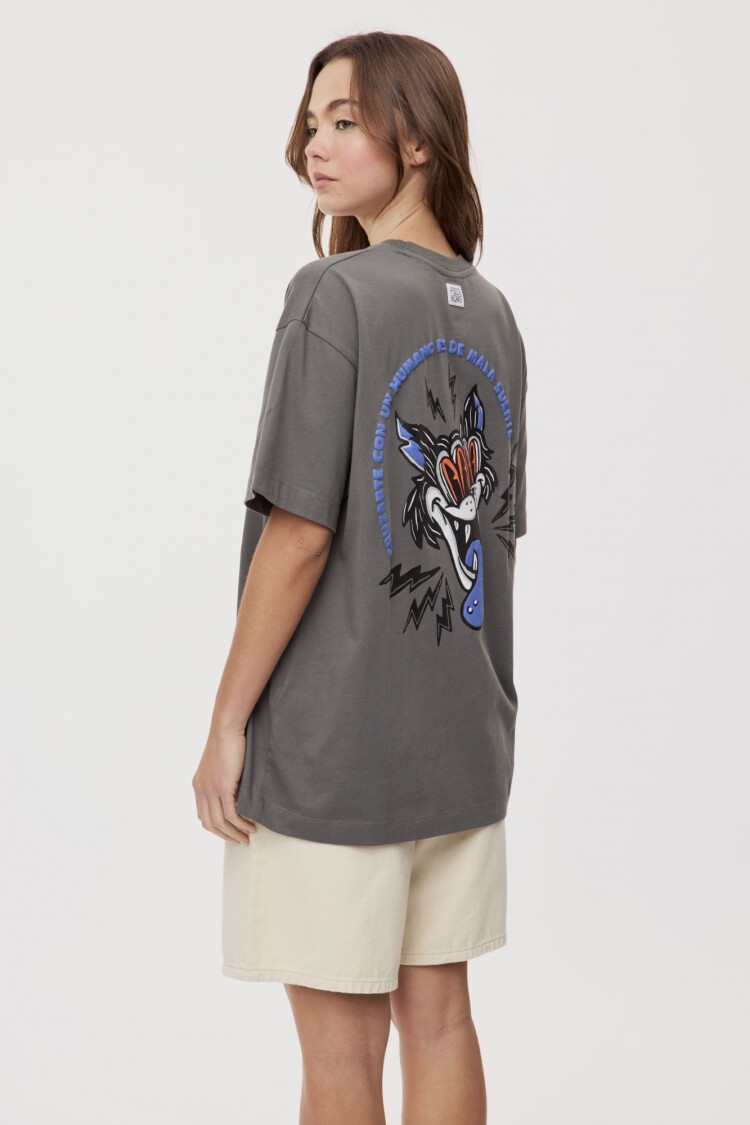 REMERA HUMAN Cemento