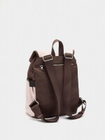 Mochila Color Block Con Nylon burdeos