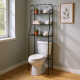 Mueble Metal Organizador Rack Sobre Inodoro tres estantes Negro