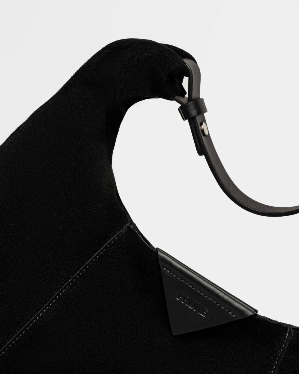 Bolso The Shopping En Cuero Gamuza Negro