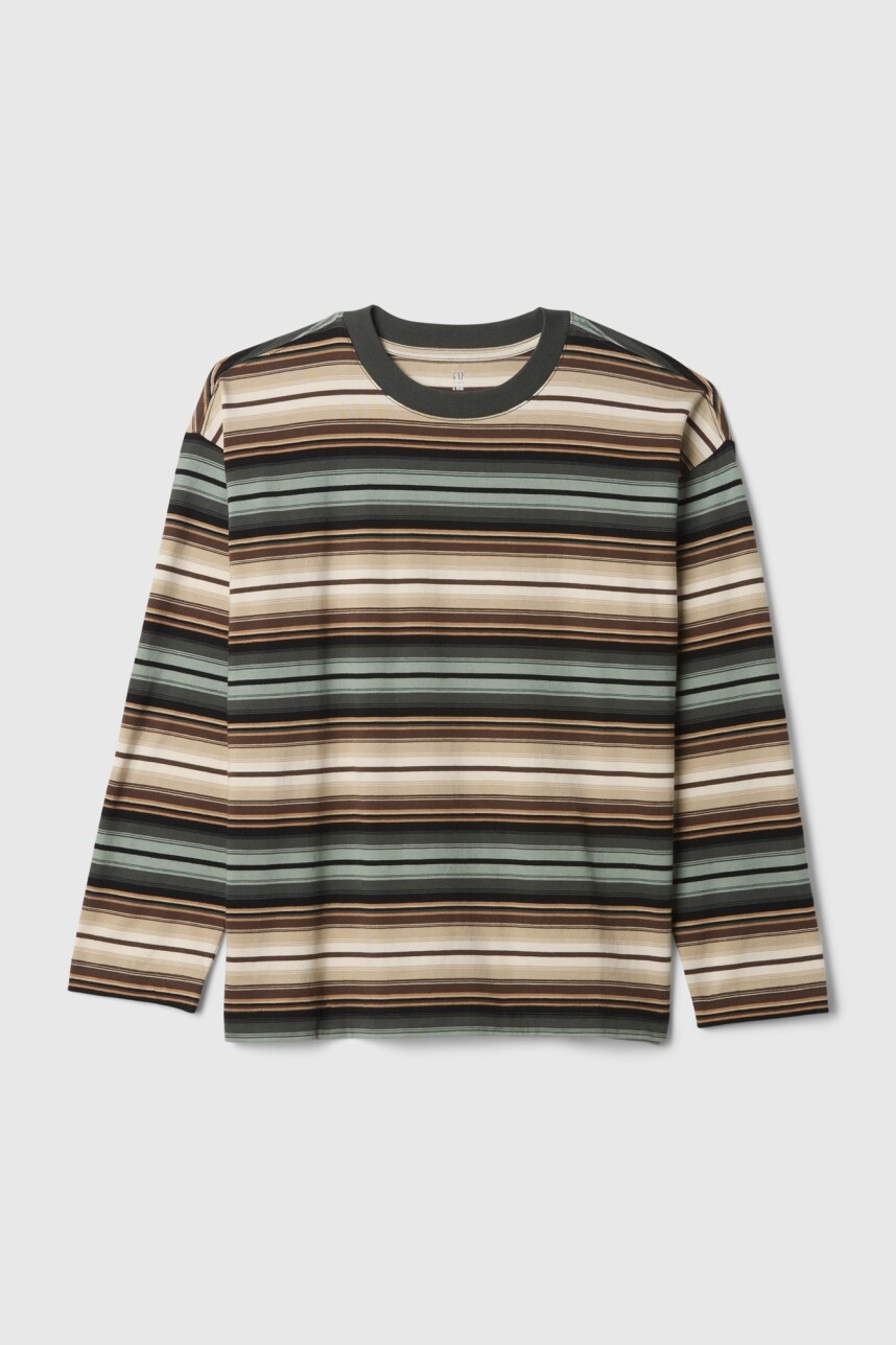 Remera A Rayas Manga Larga Niño Brown Stripe