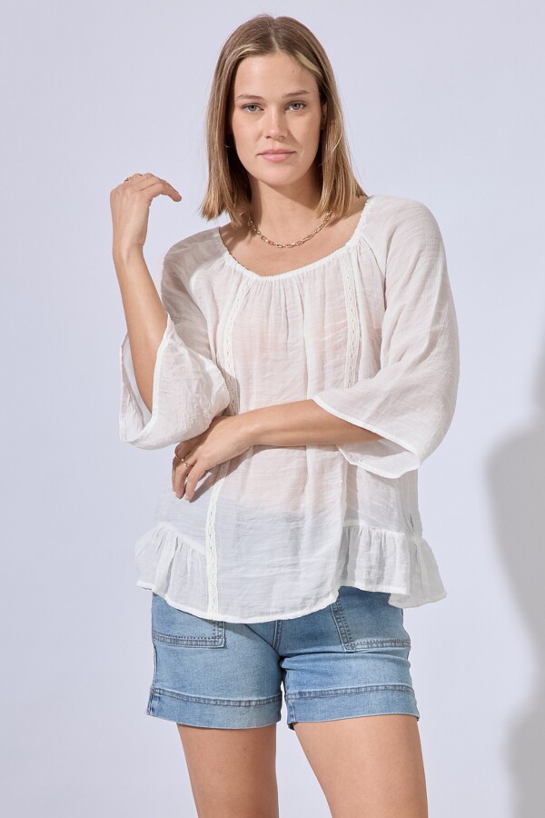 Blusa Crochet BLANCO