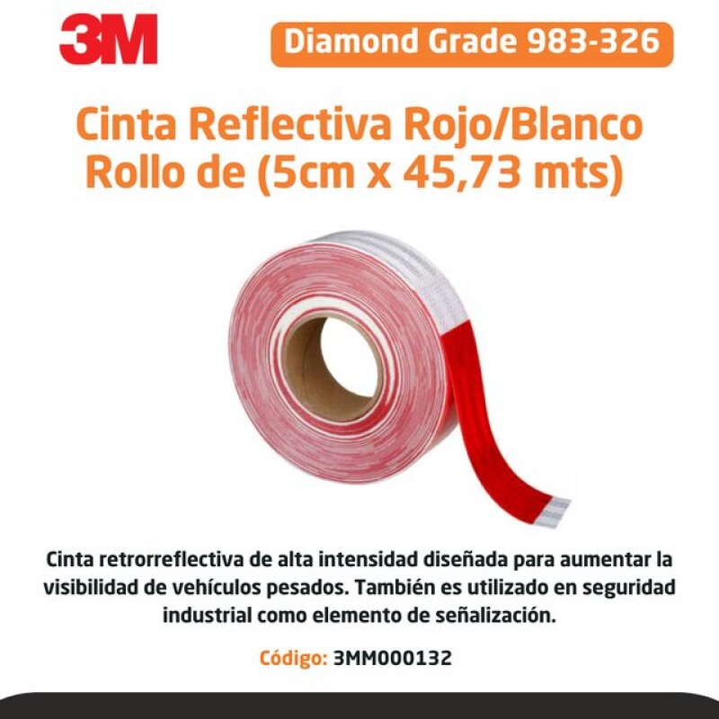 CINTA REFLECTIVA ROJO/BLANCO (5 CM X 45,73 MTS) - 3M CINTA REFLECTIVA ROJO/BLANCO (5 CM X 45,73 MTS) - 3M