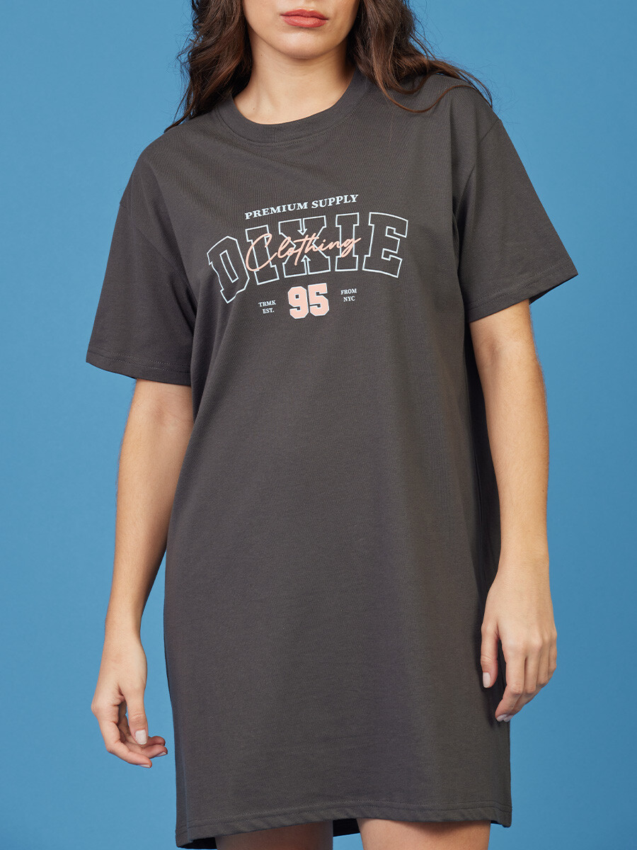 T-SHIRT LARGA SADIE DIXIE Gris Oscuro