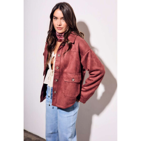 Sobrecamisa Gamuza Cuero Vegano Bordeaux