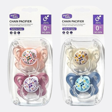 Set X2 Chupetes +6 Meses Blanco/Azul