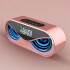 Reloj Parlante Despertador Radio Luminoso Recargable Alarma Color Variante Rosa