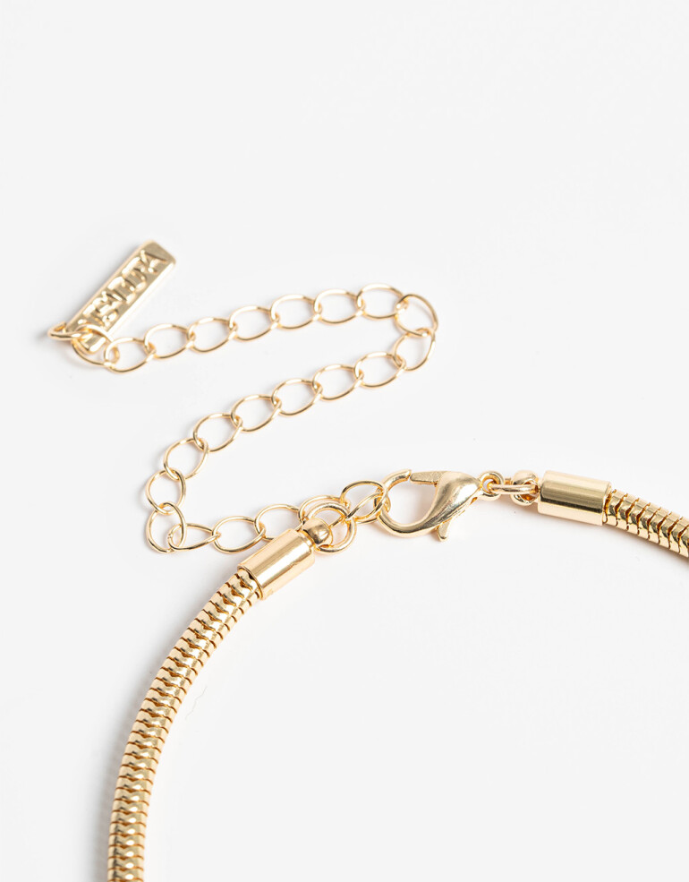 Bijouterie Set Metal Set De Argollas Y Collar - Dorado