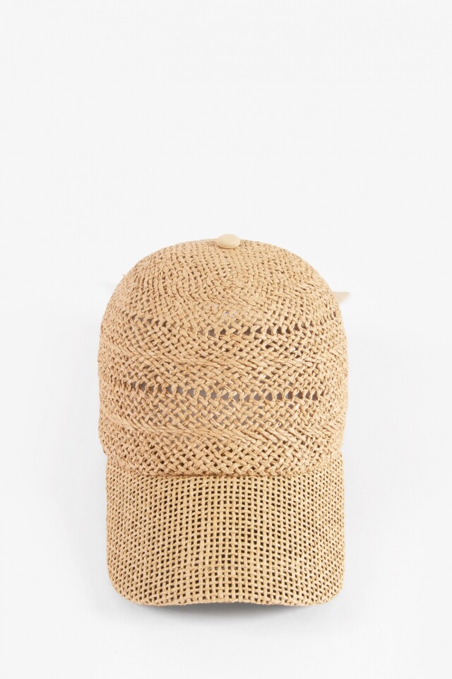 Cap de rafia beige