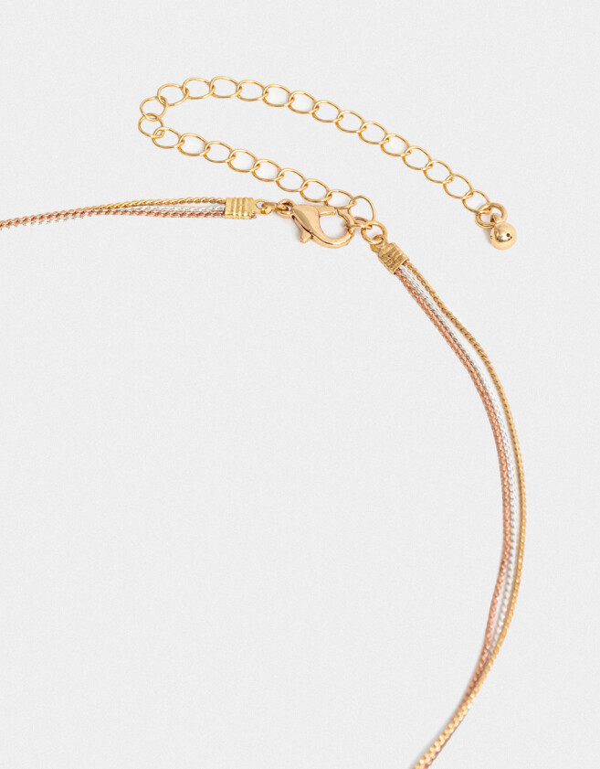 Collares Cortos Bañada en Oro Rosa Collar Multicadena Bañado En Oro Rosa - Dorado Oro Rosa