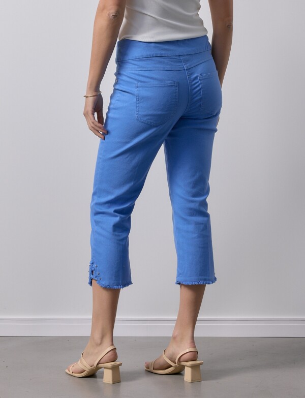 Capri Algodón Tachas CELESTE OSCURO